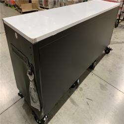 DALLAS LOCATION- Husky Tool Storage Heavy Duty 96 in. W x 24 in. D Matte Black Mobile Workbench Cabinet with Stainless Steel Top