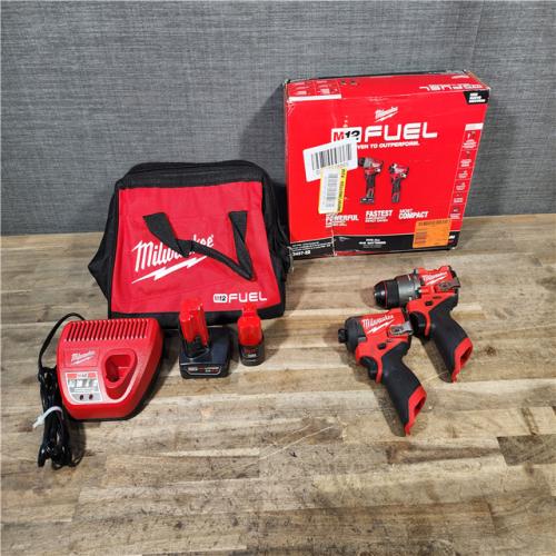HOUSTON LOCATION - AS-IS Milwaukee 3497-22 12V Brushless Hammer Drill and Impact Driver Combo Kit
