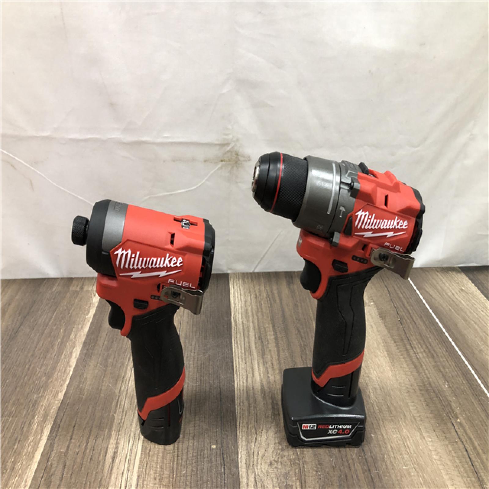 AS-IS Milwaukee FUEL 12-Volt Lithium-Ion Brushless Cordless Hammer Drill and Impact Driver Combo Kit