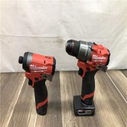 AS-IS Milwaukee FUEL 12-Volt Lithium-Ion Brushless Cordless Hammer Drill and Impact Driver Combo Kit
