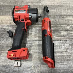 AS-IS Milwaukee FUEL 18V Cordless Mid Torque 1/2 in. Impact Wrench w/ 12 FUEL 3/8 in. Ratchet Combo Kit