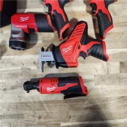 HOUSTON LOCATION - AS-IS (APPEARS LIKE NEW) MILWAUKEE M12 12V Lithium-Ion Cordless Combo Kit (5-Tool) with Two 1.5Ah Batteries, Charger & Tool Bag