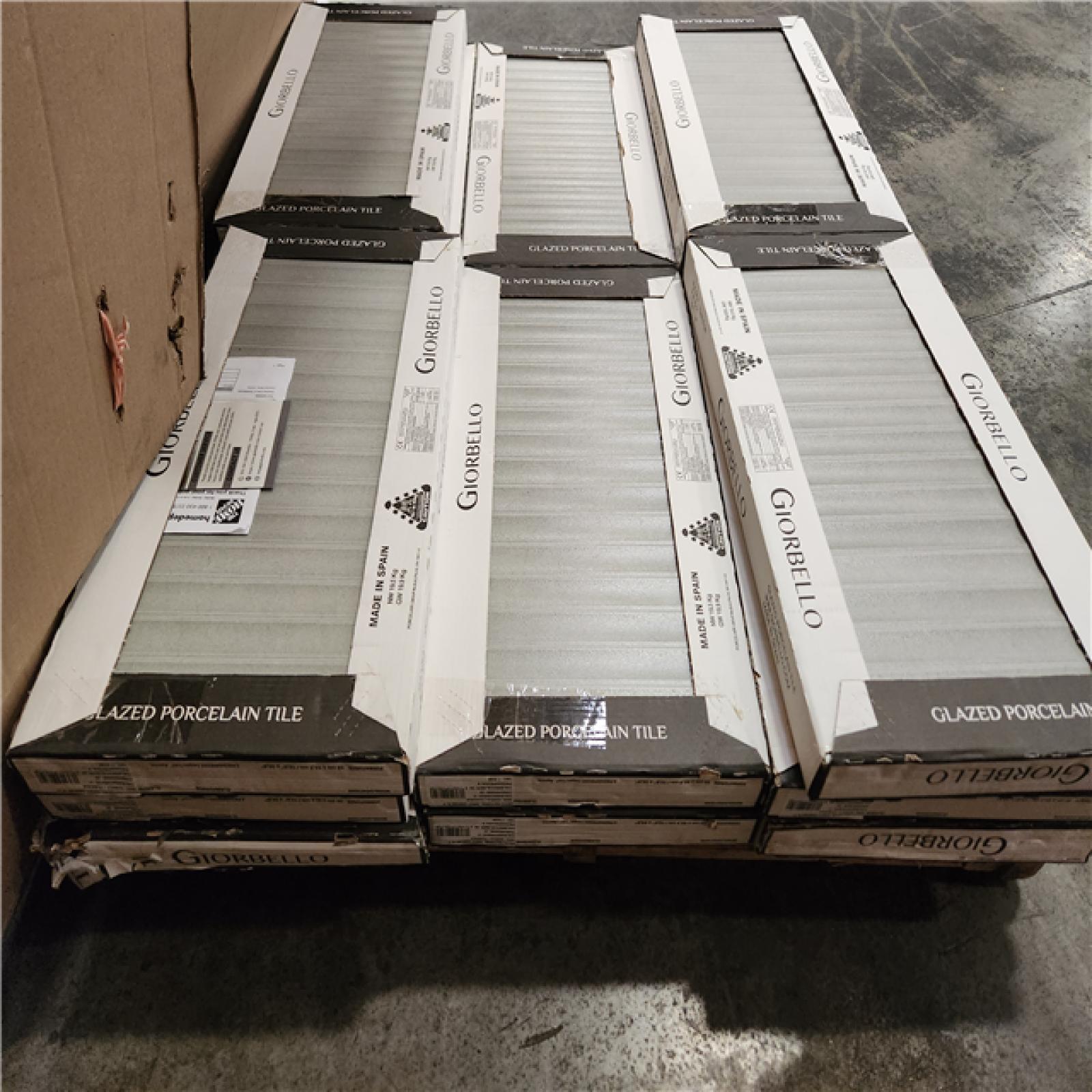 Phoenix AS-IS Giorbello Spanish Pureform 12 in. x 24 in. x 9mm Porcelain Floor and Wall Tile Pallet - Natural Deco Gray(16 PCS, 34 sq. ft.)