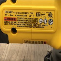AS-IS DEWALT 20-Volt MAX Cordless Brushless 4-1/2 in. Angle Grinder with Slide Switch (Tool Only)