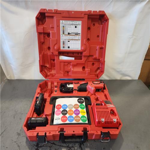 AS-IS- M18 18-Volt Lithium-Ion Cordless FORCE LOGIC 600 MCM Crimper Kit W/(2) 2.0Ah Batteries  Charger  Hard Case