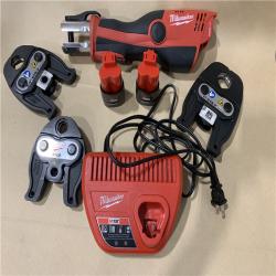 Good - MILWAUKEE 12-Volt Lithium-Ion Force Logic Cordless Press Tool Kit (3 Jaws Included) with Two 1.5 Ah Battery and Hard Case