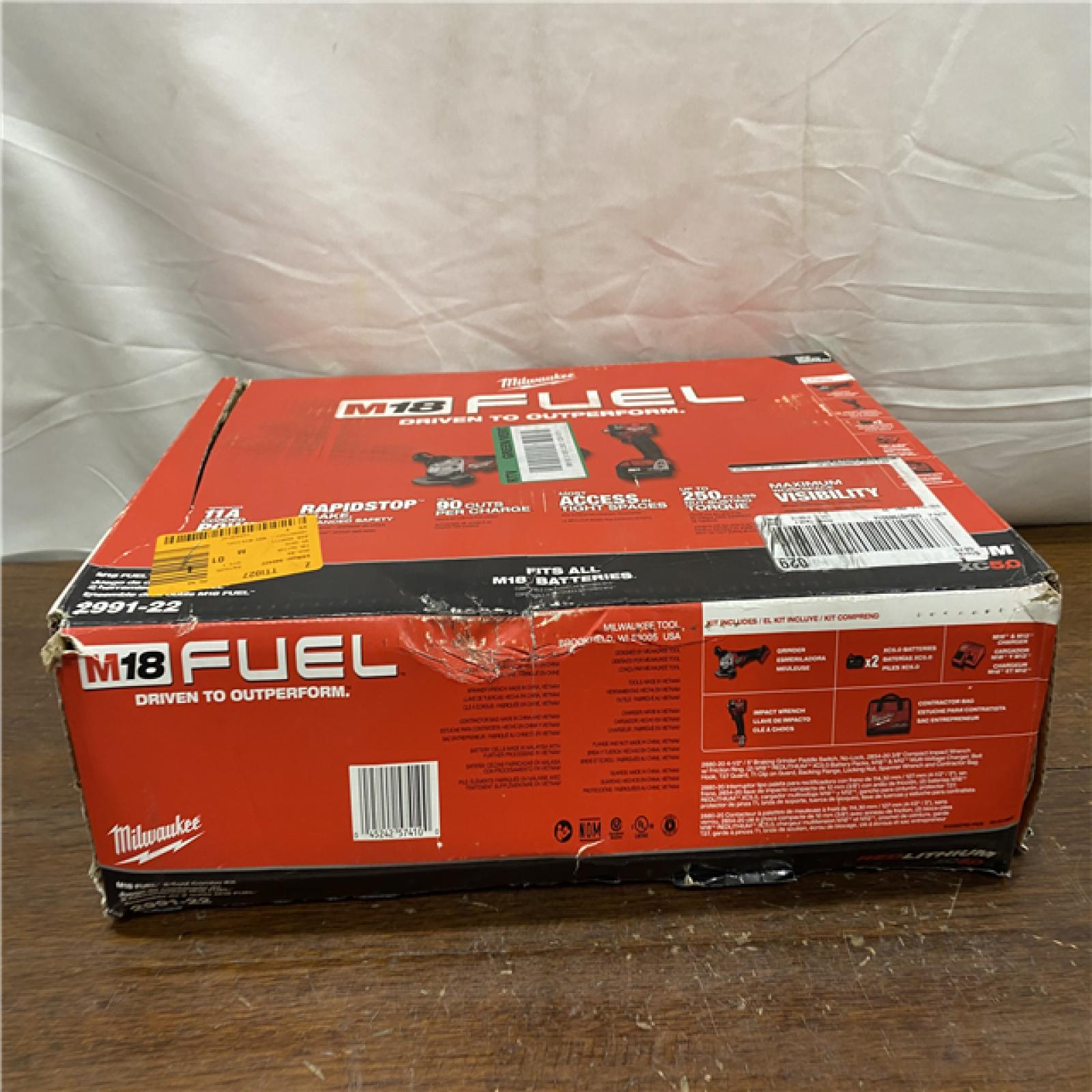NEW M18 FUEL 18V Lithium-Ion Brushless Cordless Grinder & 3/8 in. Impact Wrench Combo Kit (2-Tool) W/ Two 5Ah Batteries