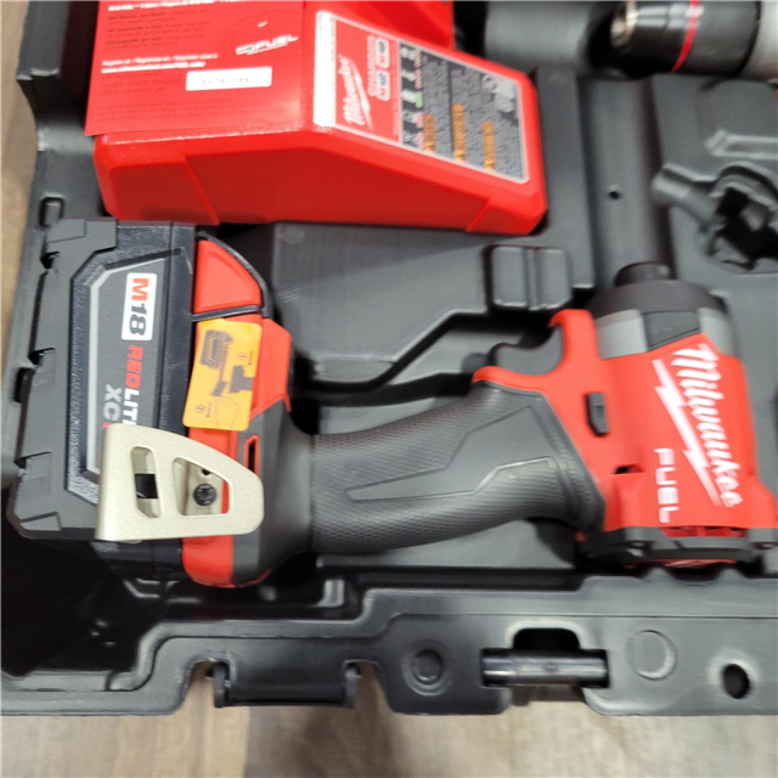 AS-IS Milwaukee M18 FUEL 18V Lithium-Ion Brushless Cordless Hammer Drill and Impact Driver Combo Kit (2-Tool) with 2 Batteries
