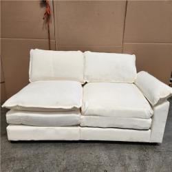 Phoenix Location AS-IS LACOO 118 in. Chenille Flared Arm L-Shaped Deluxe Pillow-Styled Modular Sectional Sofa in off White with Ottoman (Complete)