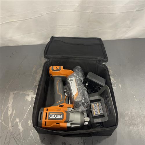 AS-IS- RIDGID 18V Cordless 1/2 in. Impact Wrench Kit with 4.0 Ah Battery and Charger