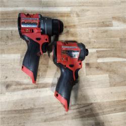 HOUSTON LOCATION - AS-IS Milwaukee FUEL 12-Volt Lithium-Ion Brushless Cordless Hammer Drill and Impact Driver Combo Kit