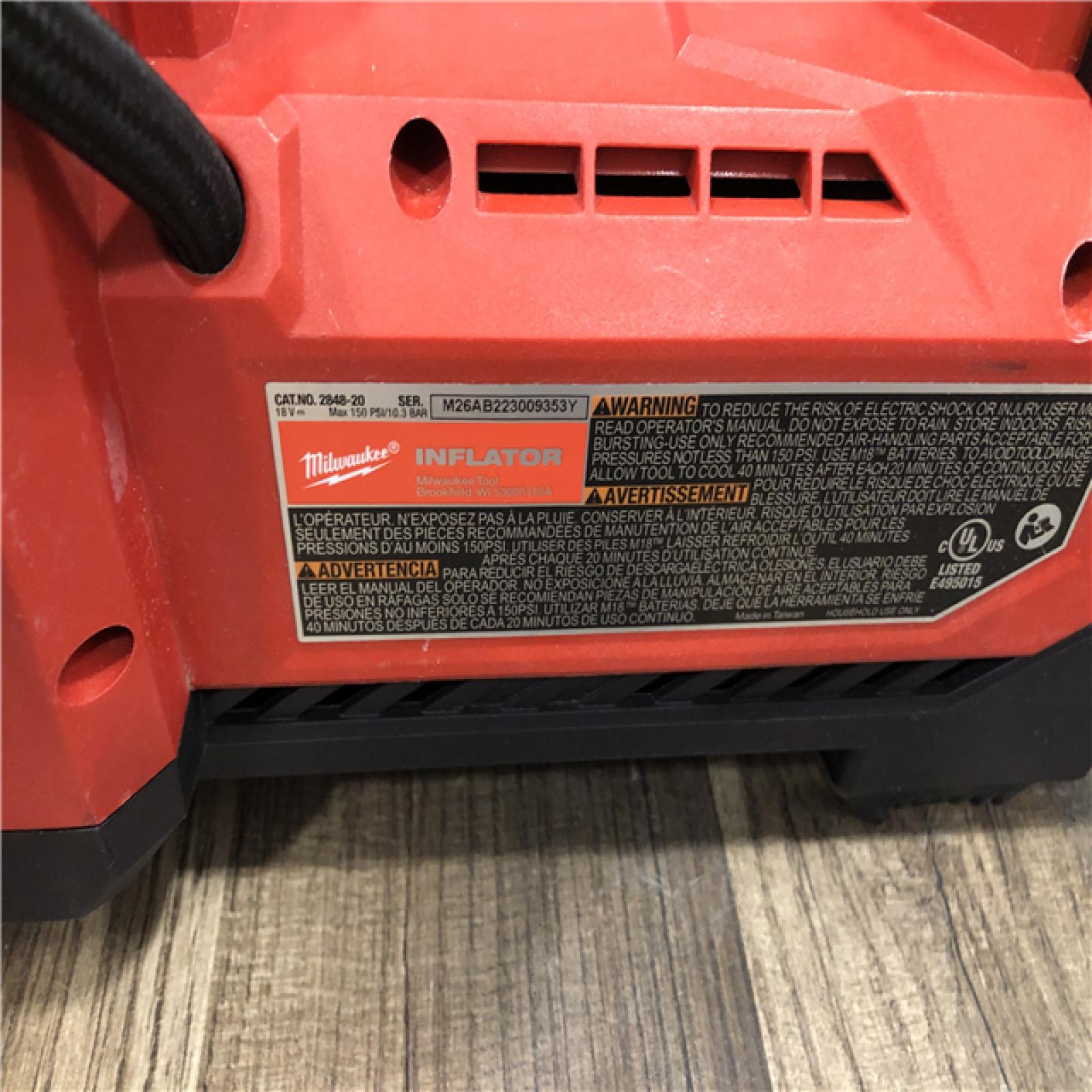 AS-IS Milwaukee 18-Volt Lithium-Ion Cordless Electric Portable Inflator (Tool-Only)