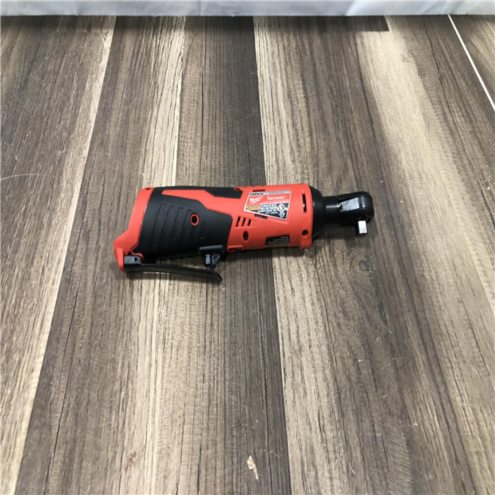 AS-IS Milwaukee M12 12V Lithium-Ion Cordless 3/8 in. Ratchet (Tool-Only)