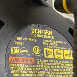 AS-IS DEWALT 20V MAX Lithium-Ion 15-Degree Electric Cordless Roofing Nailer Kit