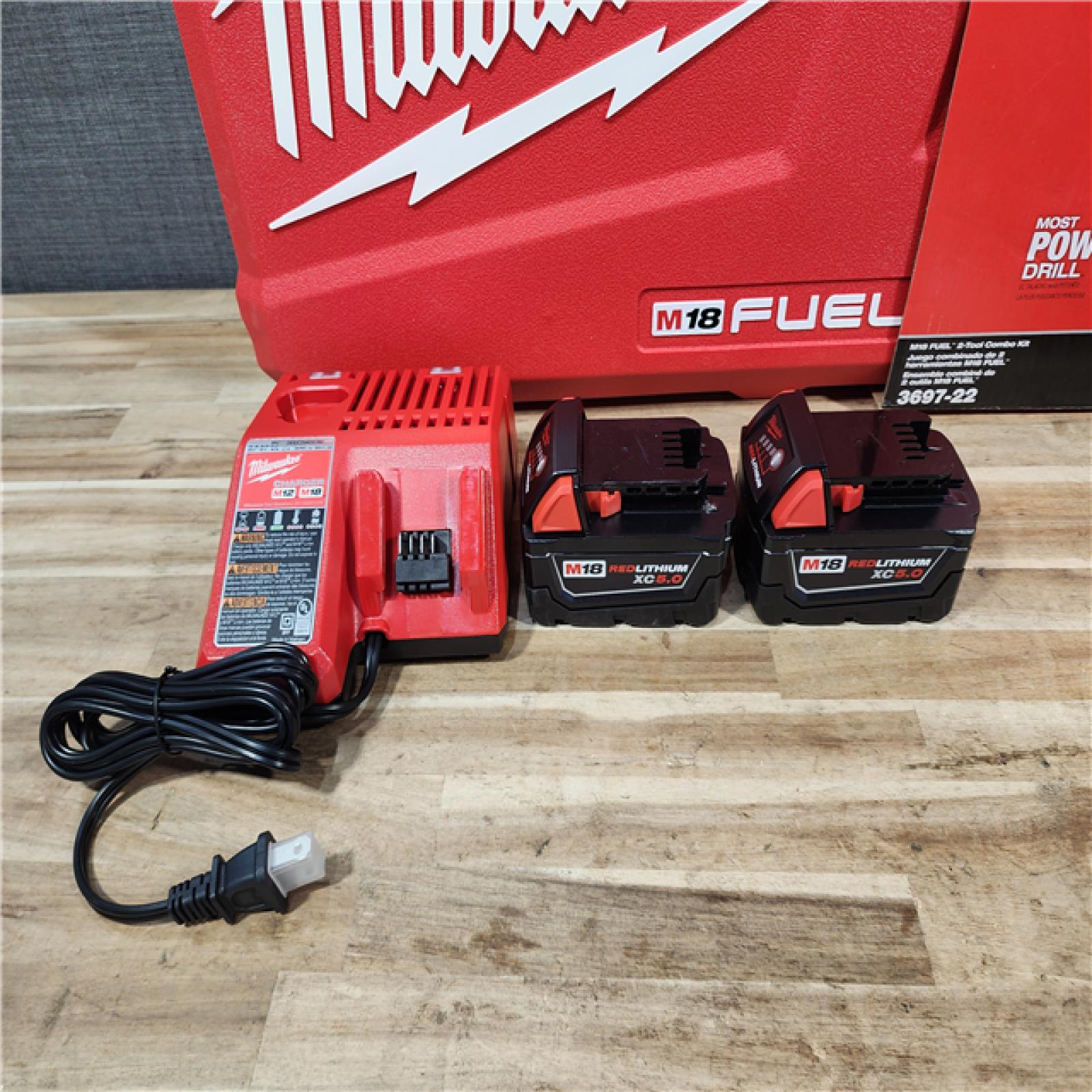 HOUSTON LOCATION - AS-IS (APPEARS LIKE NEW) Milwaukee FUEL 18V Lithium-Ion Brushless Cordless Hammer Drill and Impact Driver Combo Kit