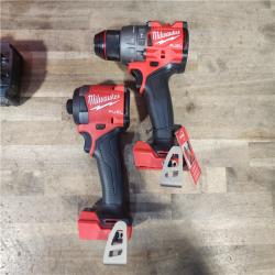 HOUSTON LOCATION - AS-IS (APPEARS LIKE NEW) MILWAUKEE FUEL 18V Lithium-Ion Brushless Cordless Hammer Drill and Impact Driver Combo Kit
