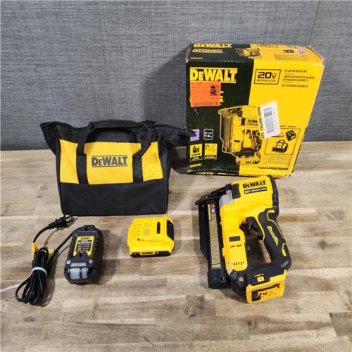 HOUSTON LOCATION - AS-IS DEWALT ATOMIC 20V MAX Lithium Ion Cordless 23 Gauge Pin Nailer Kit with 2.0Ah Battery and Charger