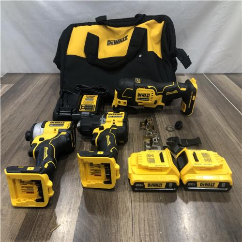 AS-IS DEWALT ATOMIC 20-Volt Lithium-Ion Cordless Brushless (4-Tool) Combo Kit