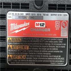 AS-IS Milwaukee 12V Lithium-Ion XC High Output 5.0 Ah Battery Pack (2-Pack) Starter Kit with Charger