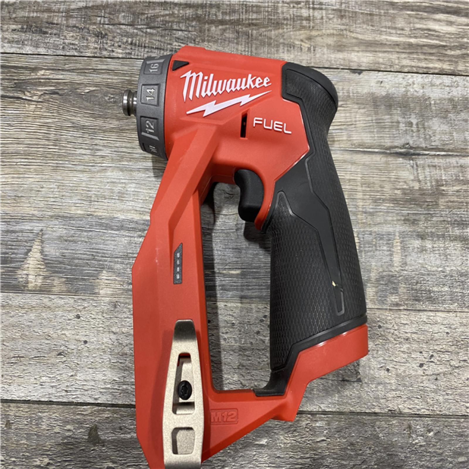 AS-IS Milwaukee FUEL 12V Lithium-Ion Brushless Cordless 4-in-1 Installation 3/8 in. Drill Driver Kit