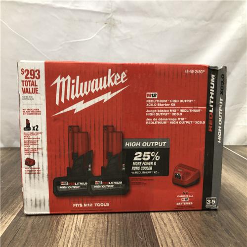 NEW- Milwaukee M12 12V Lithium-Ion XC High Output 5.0 Ah Battery Pack (2-Pack) Starter Kit