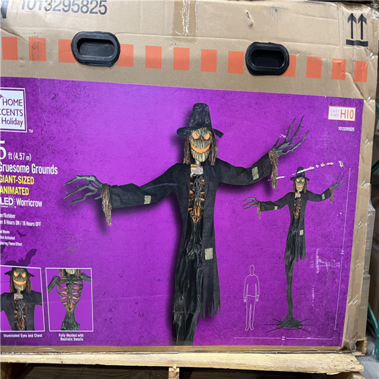 DALLAS LOCATION - AS-IS Home Accents Holiday 15 ft. Gruesome Grounds Giant-Sized Animated LED Worricrow H10