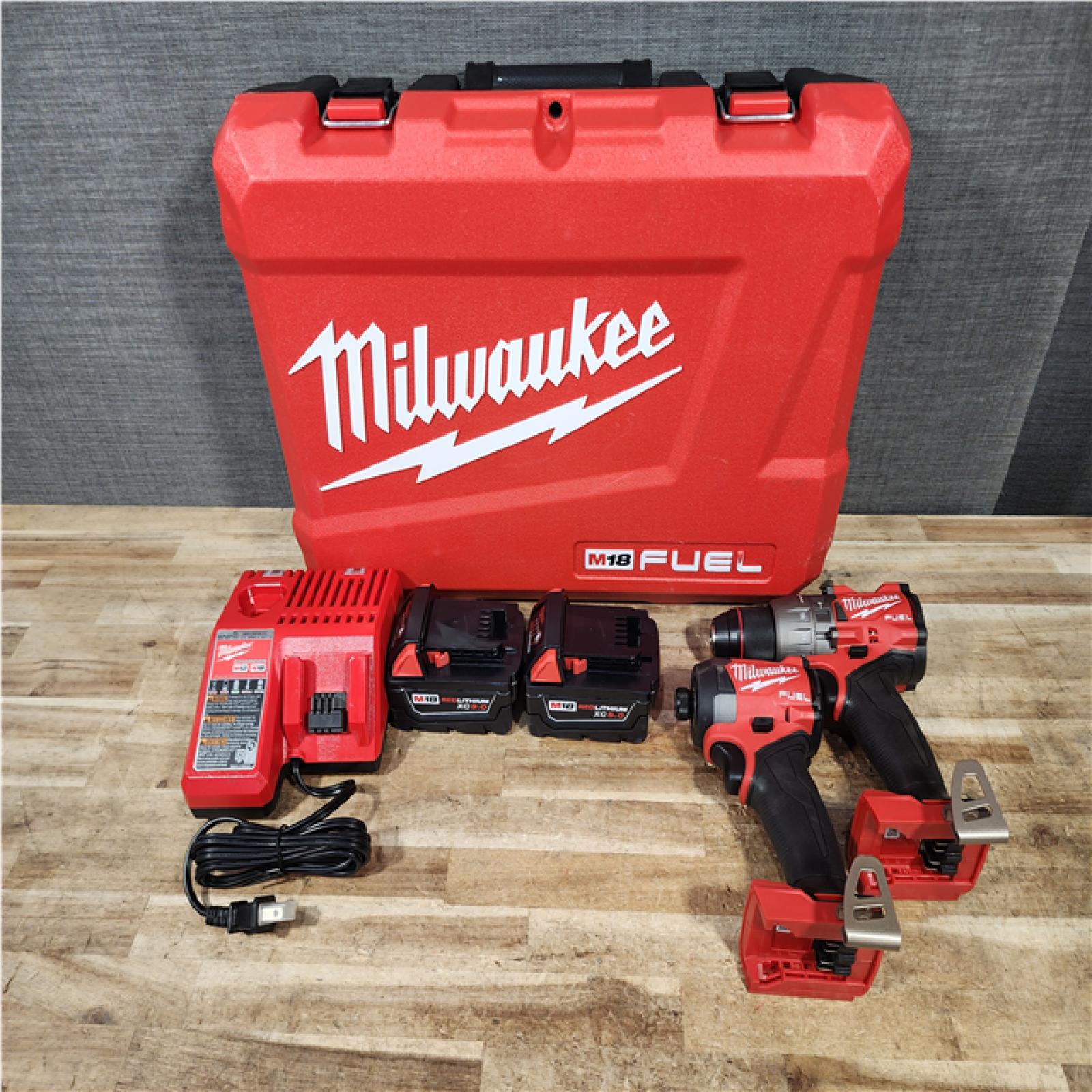 HOUSTON LOCATION - AS - IS Milwaukee FUEL 18V Lithium-Ion Brushless Cordless Hammer Drill and Impact Driver Combo Kit