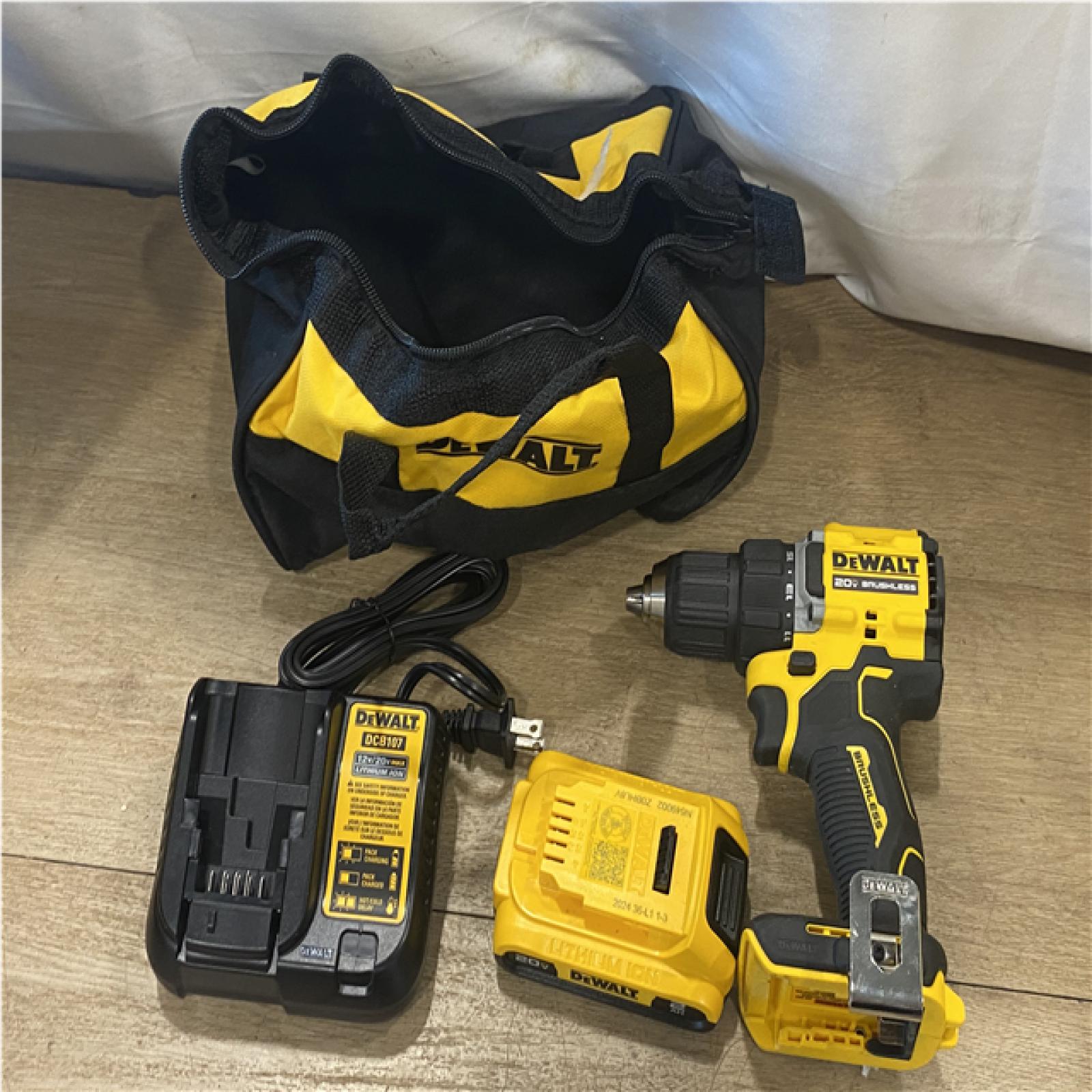 AS-IS DEWALT Atomic 20V Lithium-Ion Cordless Compact 1/2 in. Drill/Driver Kit