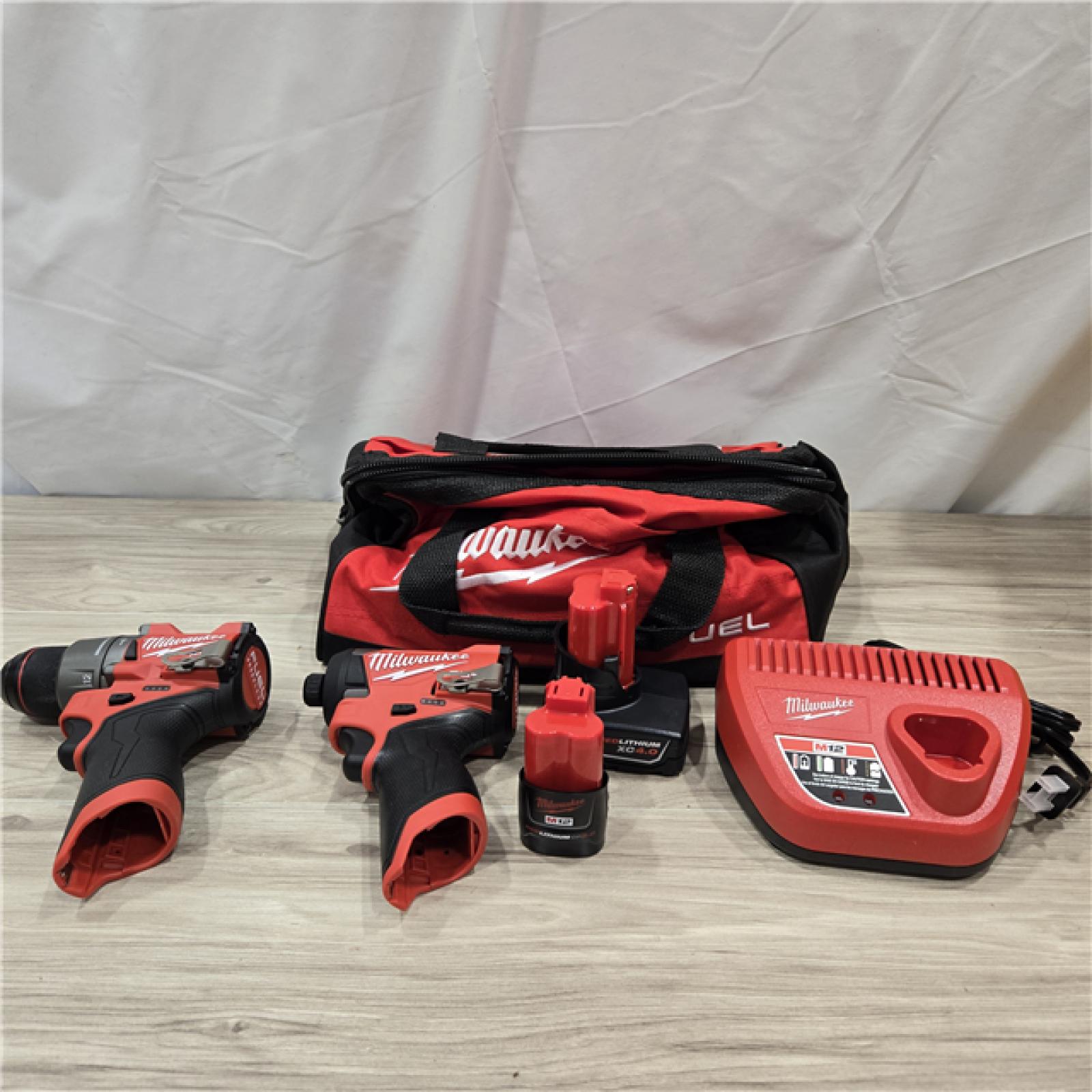 AS-IS Milwaukee 3497-22 12V Brushless Hammer Drill and Impact Driver Combo Kit