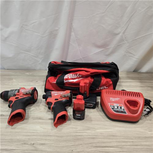 AS-IS Milwaukee 3497-22 12V Brushless Hammer Drill and Impact Driver Combo Kit