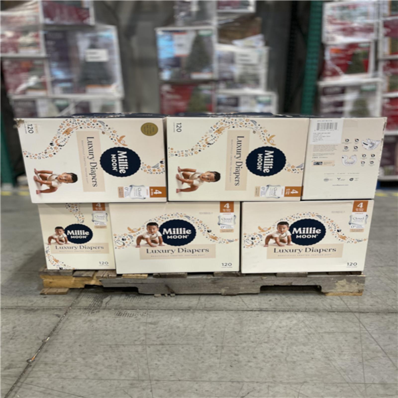 DALLAS LOCATION - Millie Moon Luxury Disposable Diapers - Size 4 PALLET- (20 UNITS)