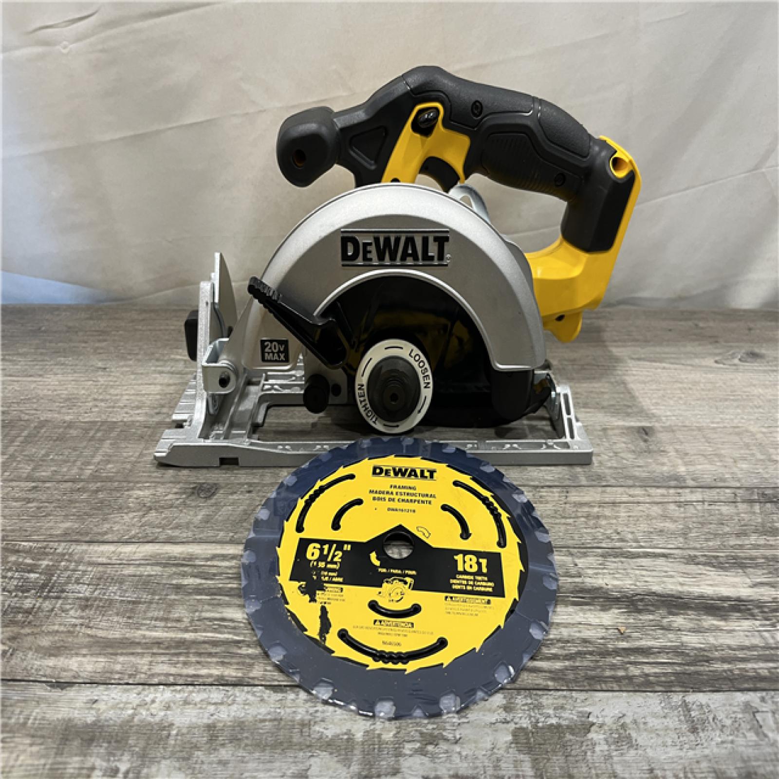AS-IS DEWALT 20-Volt MAX Lithium-Ion Cordless 6-1/2 in. Circular Saw (Tool-Only)