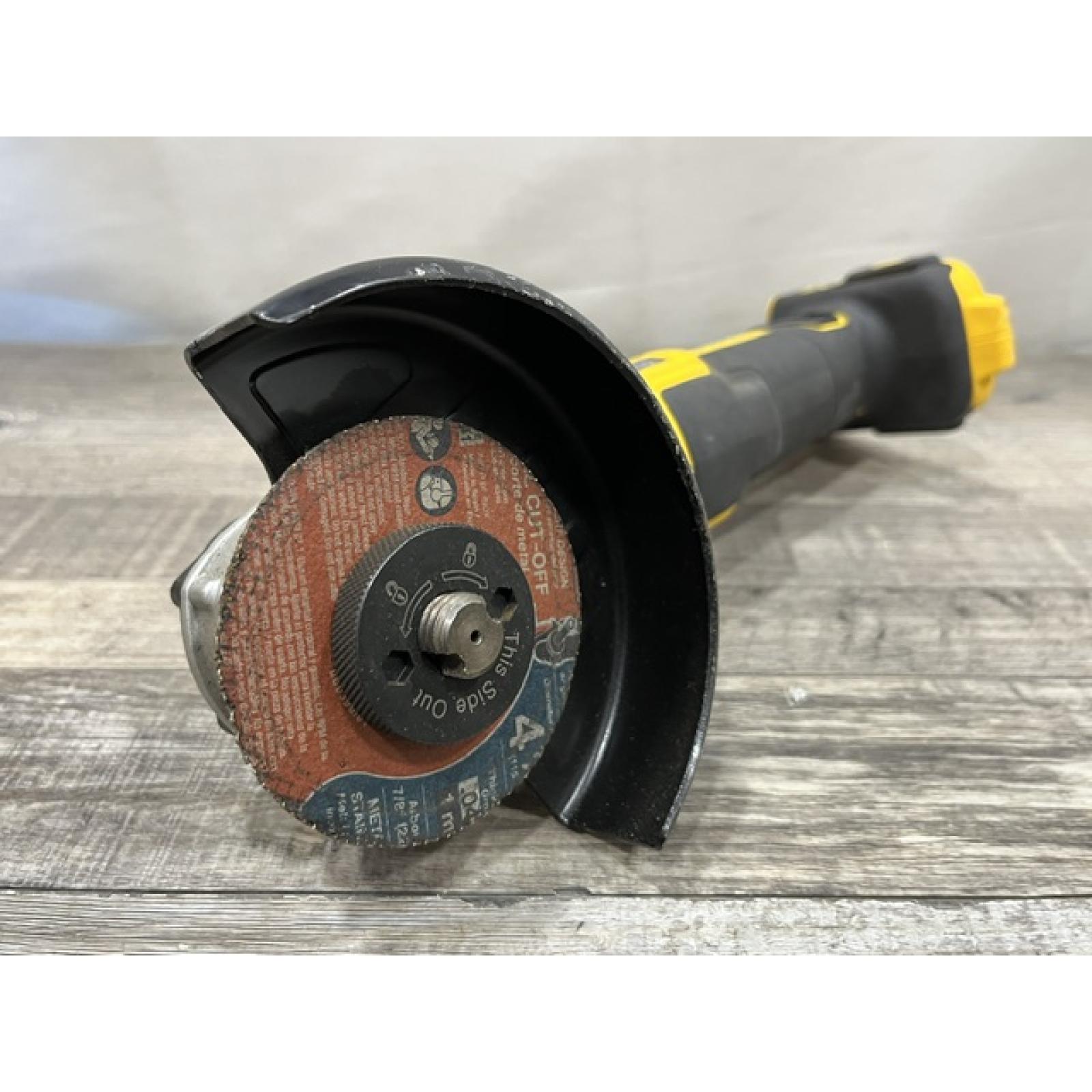 AS-IS DEWALT 20V MAX XR Cordless Brushless 4.5 in. Slide Switch Small Angle Grinder with Kickback Brake (Tool Only)