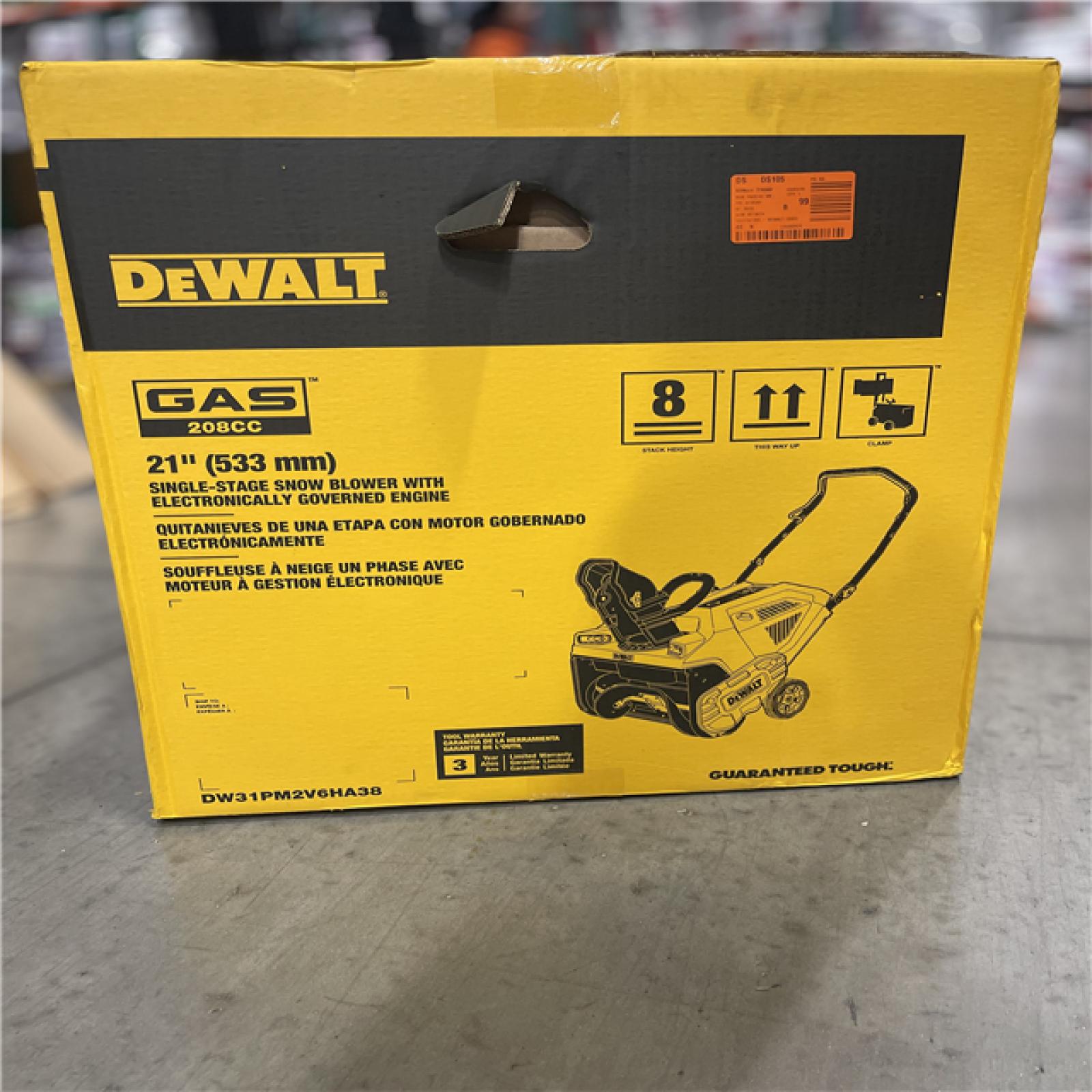 DALLAS LOCATION- NEW!- DEWALT 21 in. 208 cc E-Gov Electric Start Gas Single-Stage Snow Blower