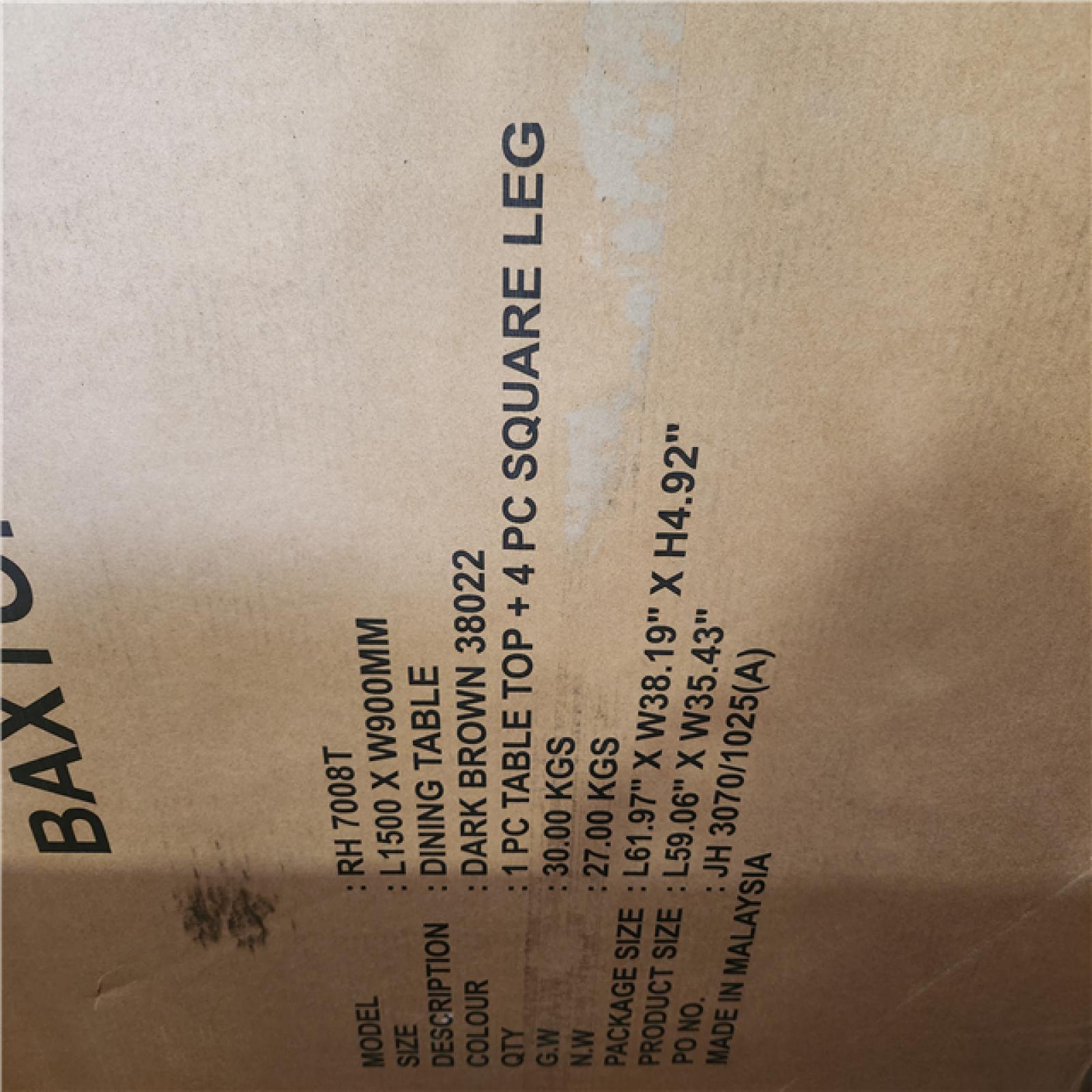 Phoenix NEW Baxton Studio Lenoir 7-Piece Grey Fabric Wood Dining Set (SEALED)