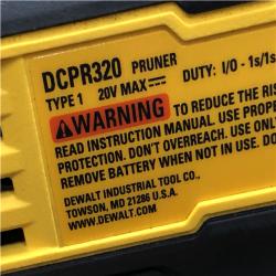 AS-IS DEWALT 20-Volt MAX 1 -1/2 in. Capacity Cordless Battery Powered Pruner (Tool Only)
