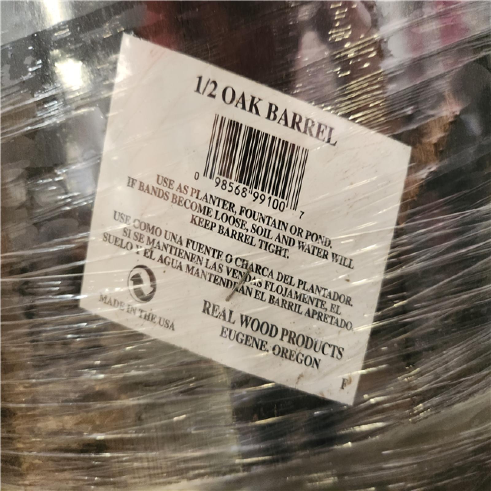 Phoenix 26 in. Dia x 17.5 in. H White Oak Wood Whiskey Barrel Pallet of 11