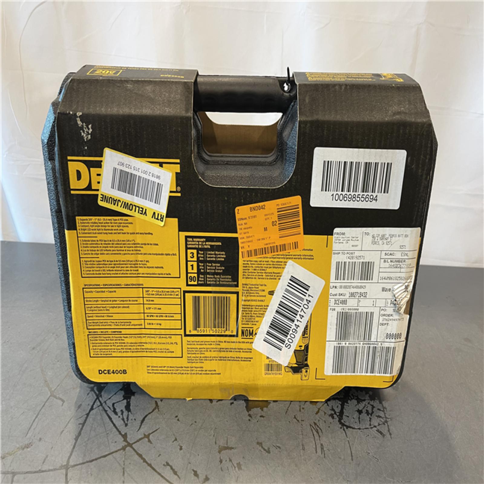 New! - DEWALT 20V MAX Cordless 1 in. PEX Expansion Tool  PEX Expander Grease and Case