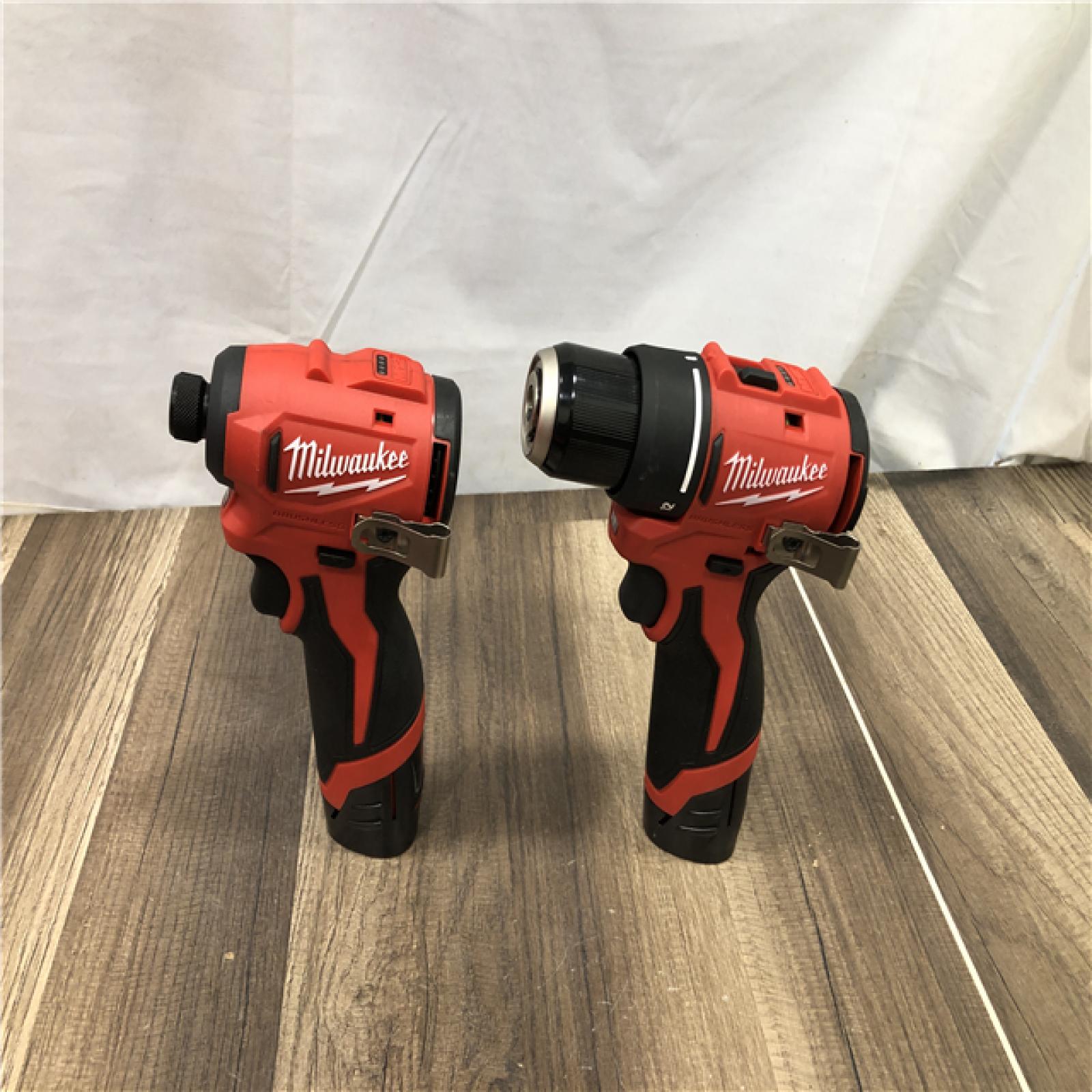 AS-IS Milwaukee 12-Volt Lithium-Ion Brushless Cordless Subcompact Drill and Impact Driver Combo Kit