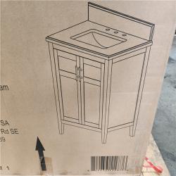 Phoenix Location NEW Home Decorators Collection Sturgess 31 in. W x 22 in. D x 35 in. H Single Sink Freestanding Bath Vanity in Navy Blue with Carrara Marble Top