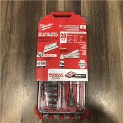 AS-IS Milwaukee 48--22-9481 3/8 Drive SAE Ratchet and Socket Set with Case (28-Piece)