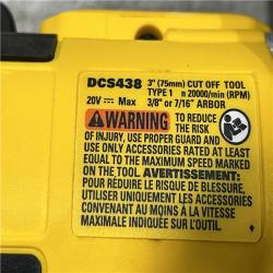 AS-IS DEWALT 20V XR Cordless 3 in. Cut-Off Tool (Tool Only)