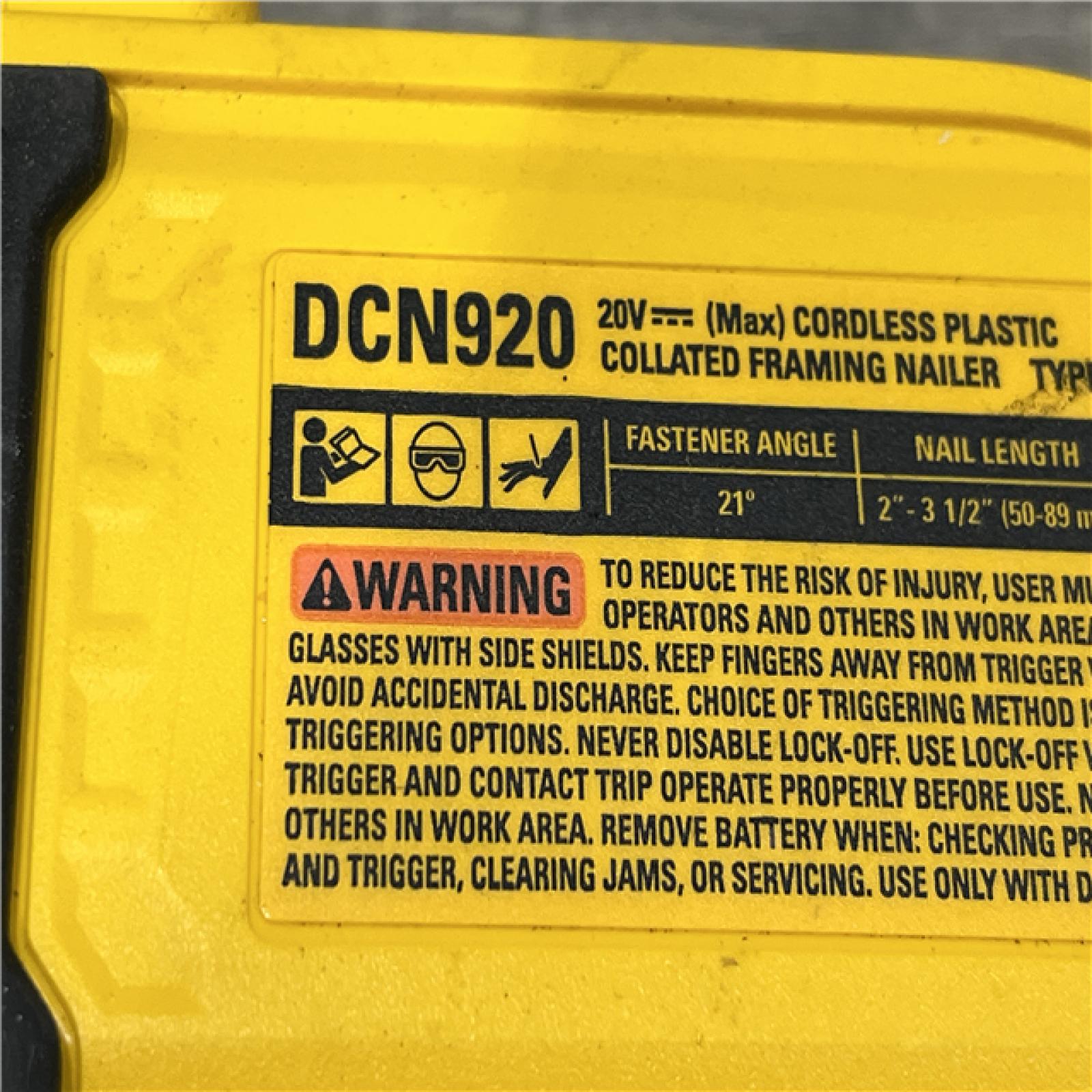 AS-IS DEWALT 20-Volt 21° Cordless Framing Nailer (Tool-Only)