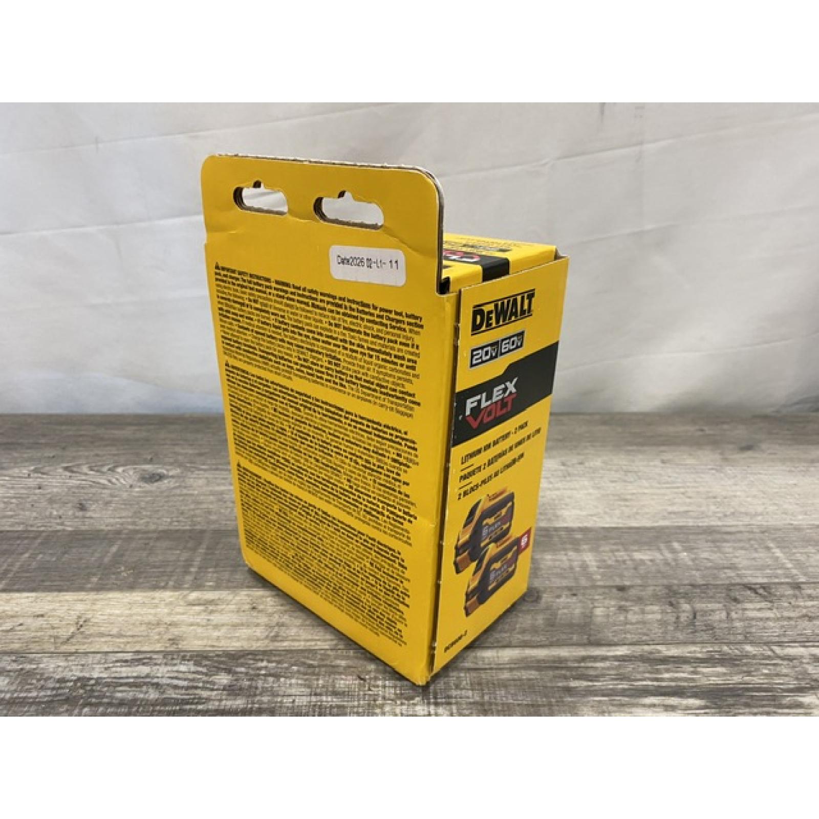 NEW - DEWALT FLEXVOLT 20V/60V MAX Lithium-Ion 6.0Ah Battery Pack (2 Pack)