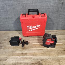 HOUSTON LOCATION - AS-IS Milwaukee Green 100 ft. Cross Line and Plumb Points Rechargeable Laser Level