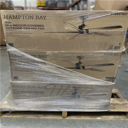 DALLAS LOCATION -HAMPTON BAY MENA 54 CEILING FAN MATTE BLACK PALLET-(18 units)