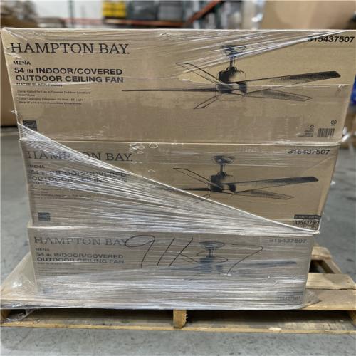 DALLAS LOCATION -HAMPTON BAY MENA 54 CEILING FAN MATTE BLACK PALLET-(18 units)
