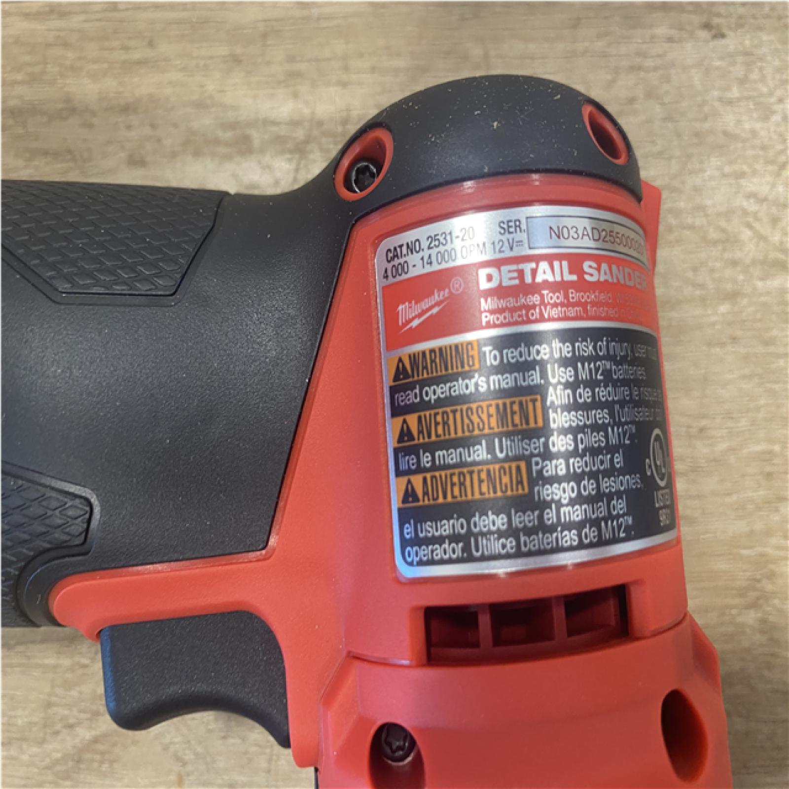 AS-IS Milwaukee  FUEL 12-Volt Lithium-Ion Brushless Cordless Orbital Detail Sander (Tool-Only)