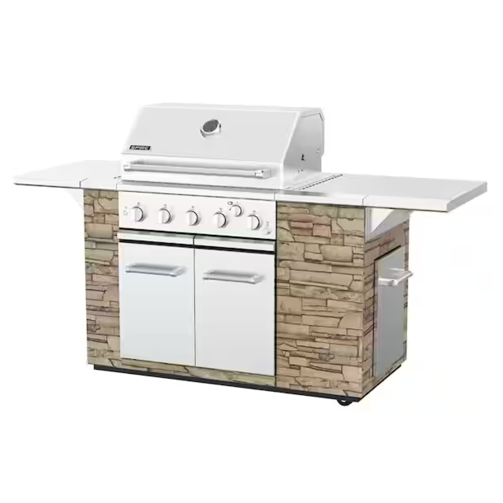 DALLAS LOCATION- AS-IS SPIRE 5-Burner Built-In Propane Gas Stone Island Grill in Terra Rosa