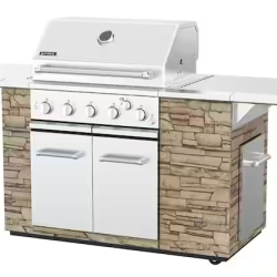 DALLAS LOCATION- AS-IS SPIRE 5-Burner Built-In Propane Gas Stone Island Grill in Terra Rosa